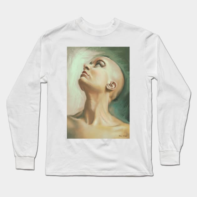 Looking up portrait Long Sleeve T-Shirt by Artofokan